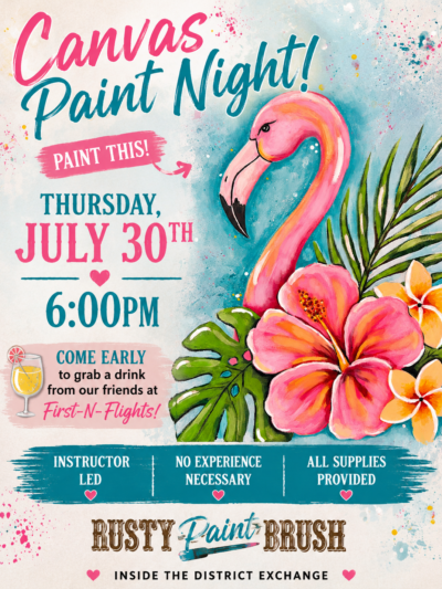 Floral Flamingo Paint Night - Thursday, July 30th @6pm
