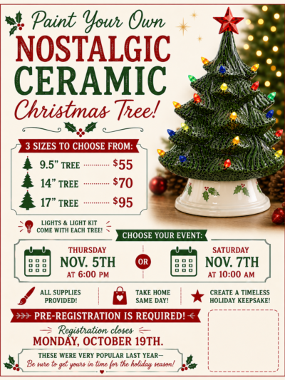 Vintage Ceramic Tree Workshop - NOVEMBER 5th @ 6PM
