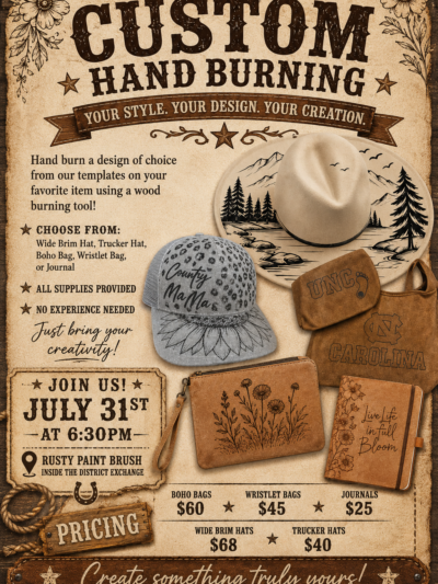 BURNING WORKSHOP - July 31st @ 6:30pm