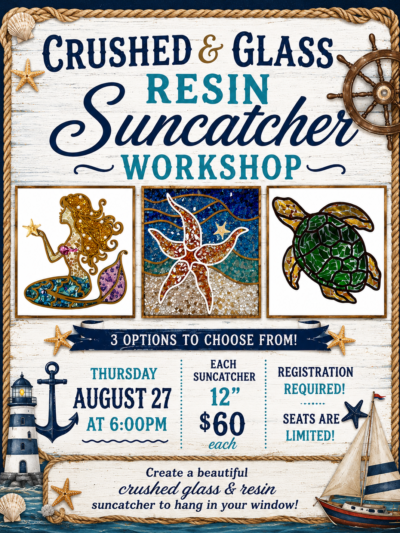 Nautical Crushed Glass Suncatcher Workshop - Thursday, August 27th @ 6pm