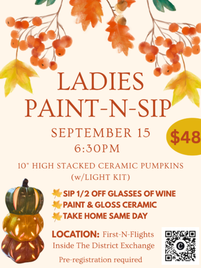 Ladies Stacked Pumpkins Paint-n-Sip - September 15th @ 6:30pm