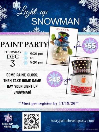 LIGHT UP SNOWMAN PAINT NIGHT!!